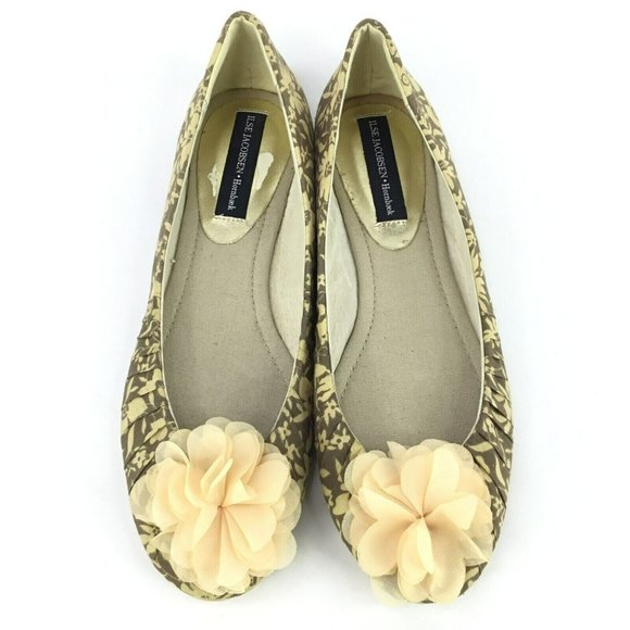 Ilse Jacobsen Hornbaek Canvas Printed Ballet Flats Size 37 US 7 Chiffon Flowers - Picture 9 of 11